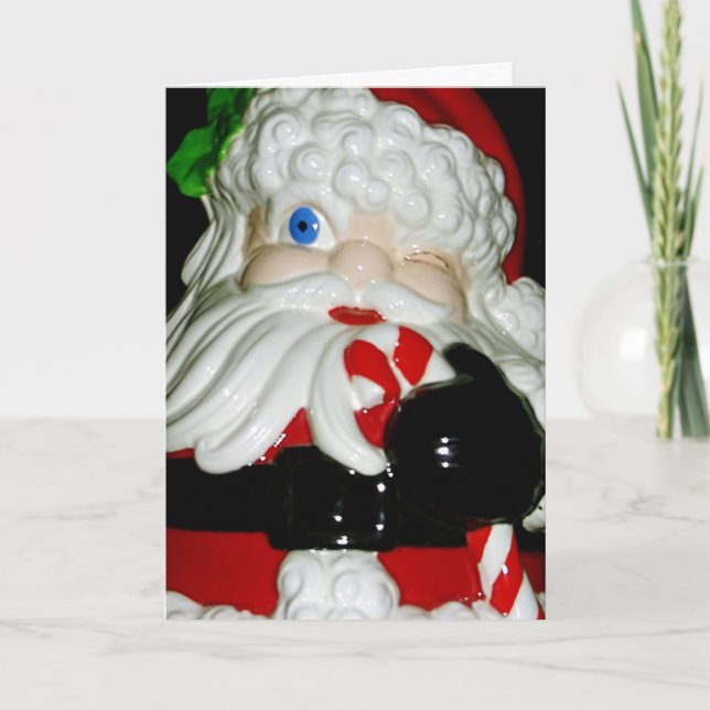 Jultomten keramiskt julkort helgkort (Framsida)