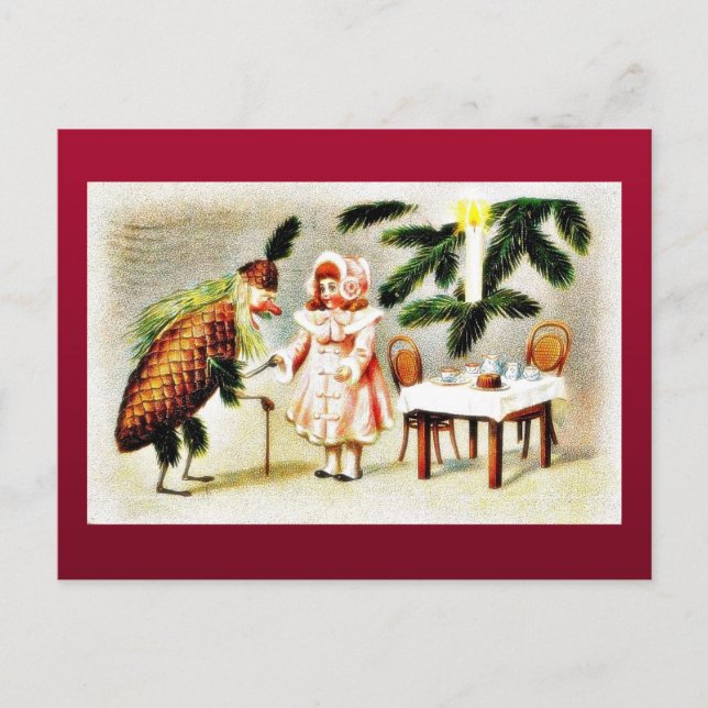 Jultomten klädd som anas och önskemål a gi helg vykort (Framsida)