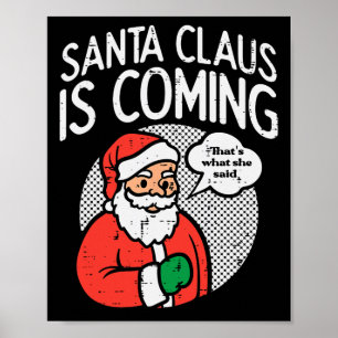 Jultomten kommer att hon sa Roligt jul Julafton Hu Poster