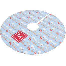 Jultomten kommer med Reindeer Monogram Julgransmatta Borstad Polyester