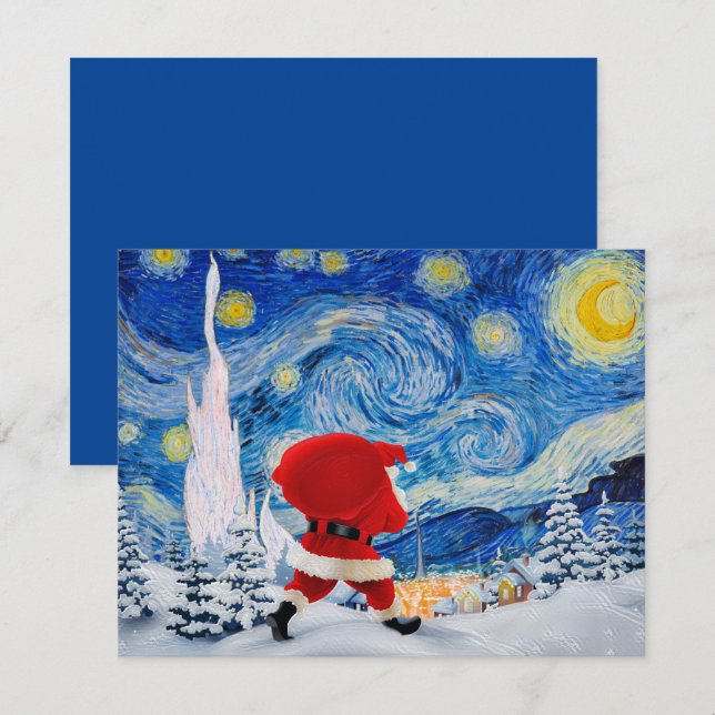 Jultomten kommer med vykort (Fram/baksida)