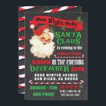 Jultomten kommer till jul Party Inbjudningar<br><div class="desc">Poster inspirerad till "Jultomten kommer till stan" en kväll,  bara julpars inbjudan på mörk-chalkboard-bakgrund. Behöver hjälp med layouten,  bara skicka e-post till mig på tkatz@me.com</div>