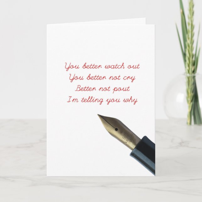 Jultomten kommer till stadskortet helgkort (Framsida)