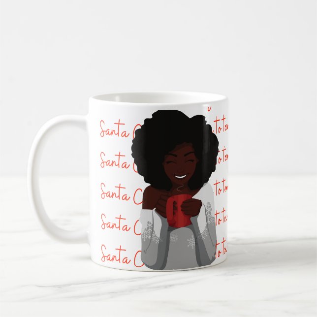 Jultomten kommer till Town Helgdag Kaffemugg (Vänster)