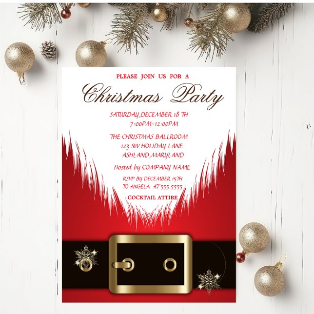 Jultomten Kostym jul korprerad Party Inbjudningar (Skapare uppladdad)
