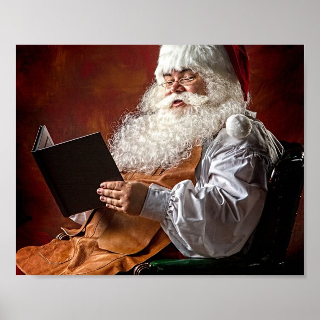 Jultomten läser bok poster (Framsidan)