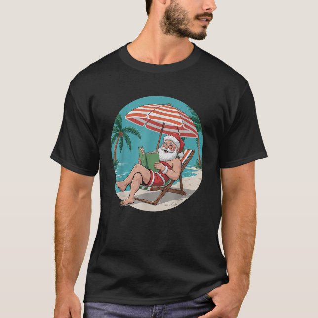 Jultomten lättnader vid bussläsningen Bok sommaren T Shirt (Framsida)