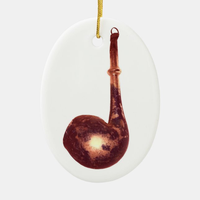 Jultomten leda i rör julgransprydnad keramik (Framsidan)