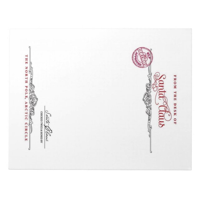 Jultomten Letterhead Anteckningsblock (Framsida)