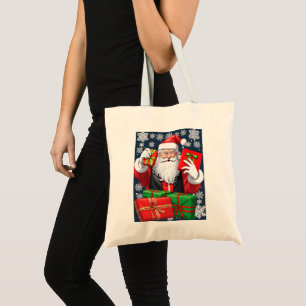Jultomten Levererar Presenter Tygkasse