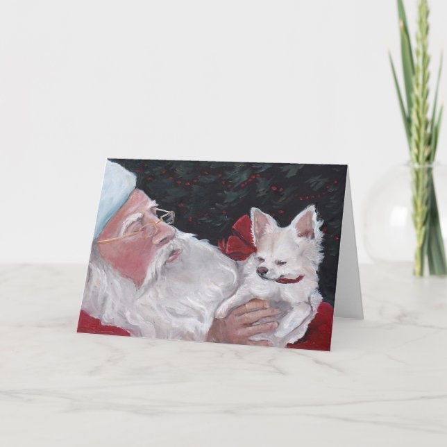 Jultomten / LH Chihuahua Hund-julkort Helgkort (Framsida)