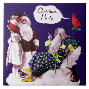 JULTOMTEN, LITTLE ANGEL & MERLIN jul Party Kakelplatta