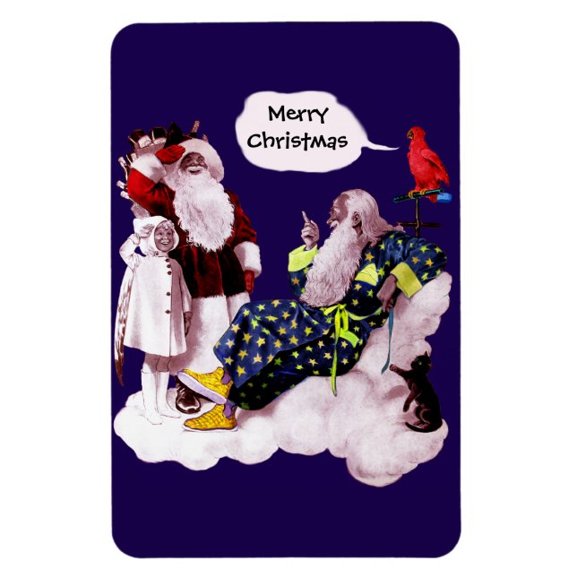 JULTOMTEN, LITTLE ANGEL & MERLIN jul Party Magnet (Vertikal)
