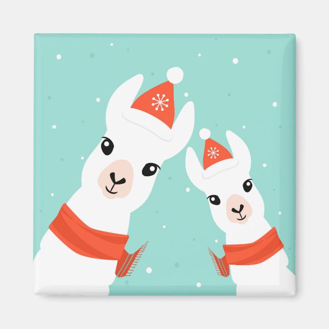 Jultomten Llamas Magnet (Framsidan)
