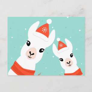Jultomten Llamas Vykort