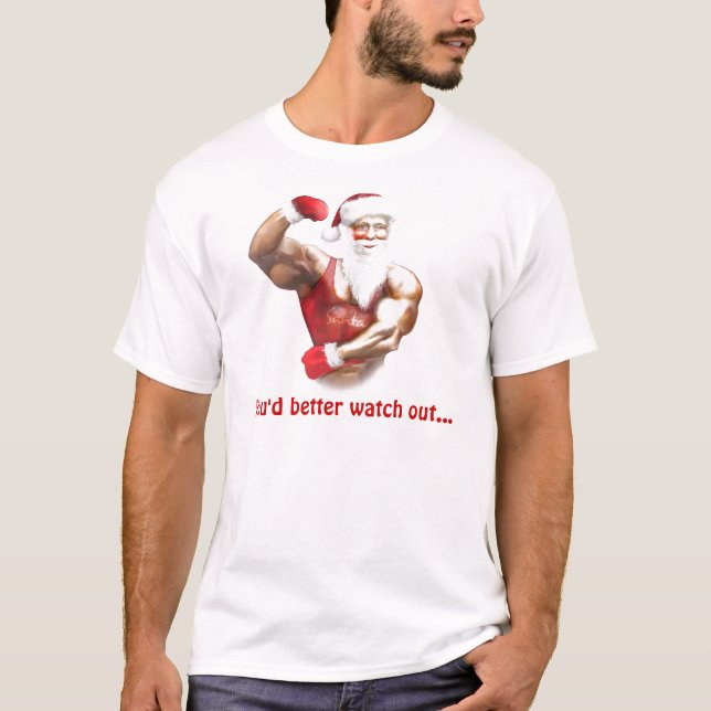 Jultomten lustiga T-shirt-skjortor Tee (Framsida)