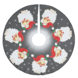 Jultomten Mandala & Snöflingor på Grått Julgransmatta Borstad Polyester
