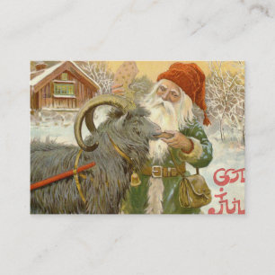 Jultomten matar den Yule geten en kaka Visitkort