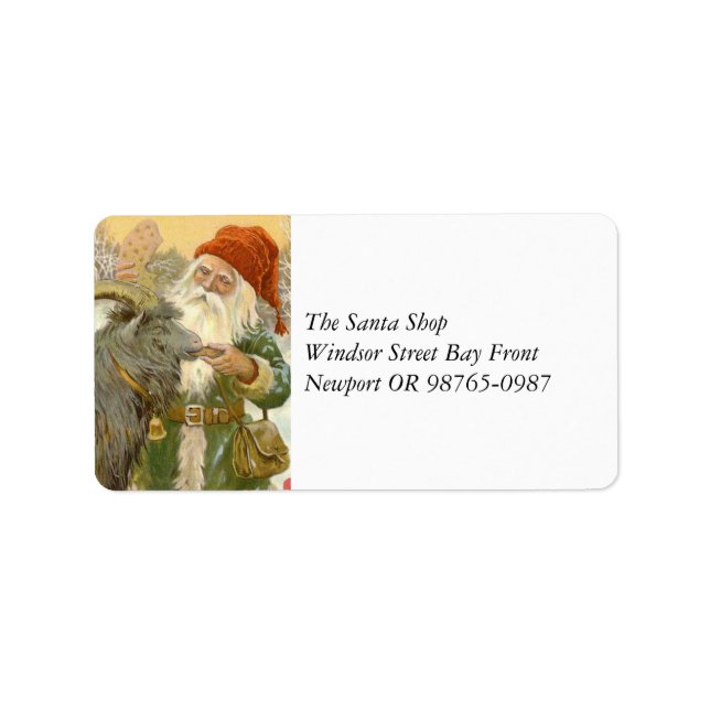 Jultomten Matar Yule Goat en Cookie Adressetikett (Framsidan)