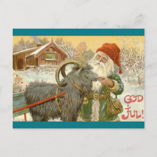 Jultomten Matar Yule Goat en Cookie Helg Vykort