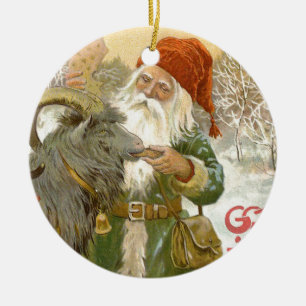 Jultomten Matar Yule Goat en Cookie Julgransprydnad Keramik