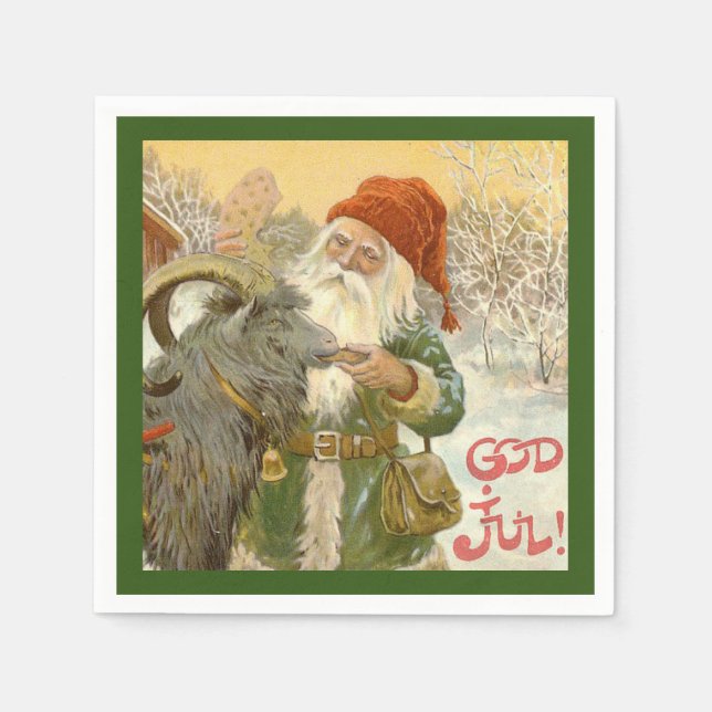 Jultomten Matar Yule Goat en Cookie Pappersservett (Framsidan)