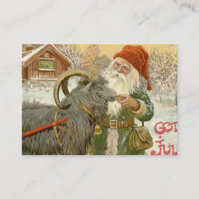 Jultomten Matar Yule Goat en Cookie Visitkort (Framsida)