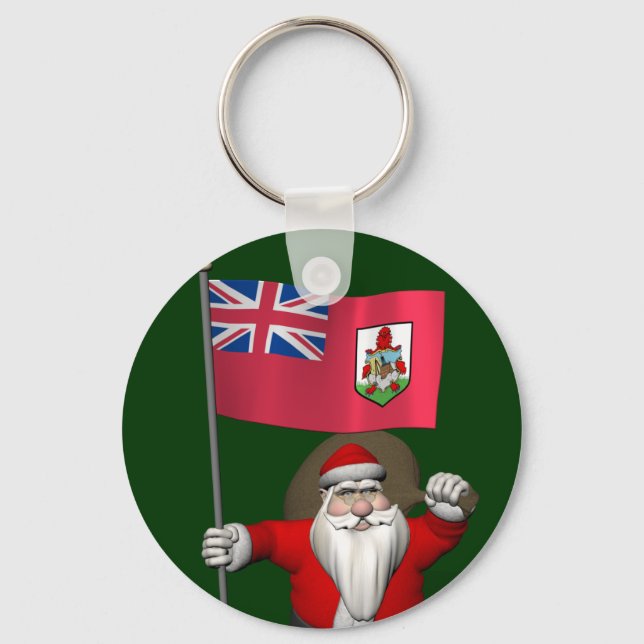 Jultomten med adress Bermuda Nyckelring (Framsida)