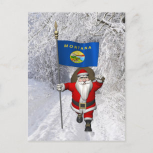 Jultomten med adress Montana Helg Vykort