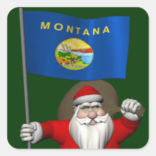 Jultomten med adress Montana Klistermärke