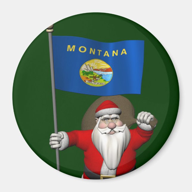 Jultomten med adress Montana Magnet (Framsidan)