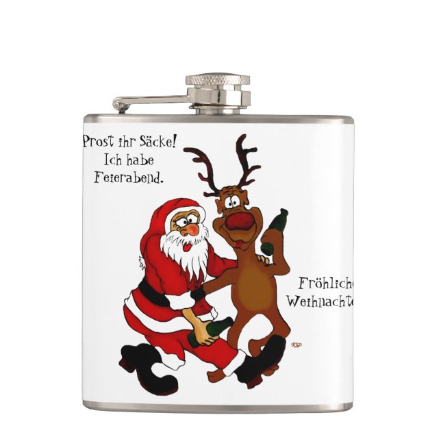 Jultomten med älg - frohes Fest Fickplunta (Framsidan)