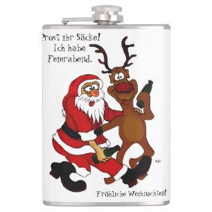 Jultomten med älg - frohes Fest Fickplunta