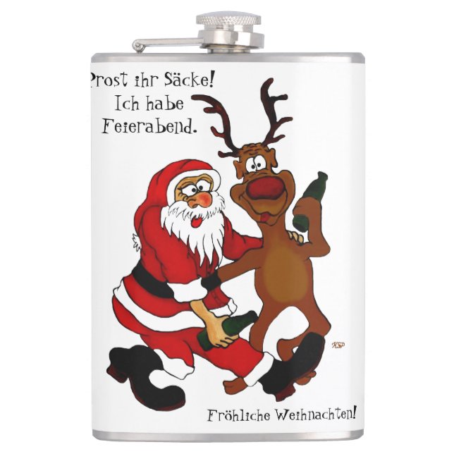 Jultomten med älg - frohes Fest Fickplunta (Framsidan)