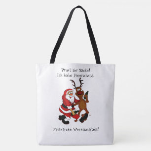 Jultomten med älg - Lycklig jul Tygkasse