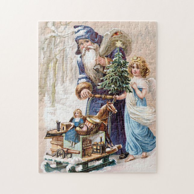 Jultomten med ängel pussel (Vertikal)