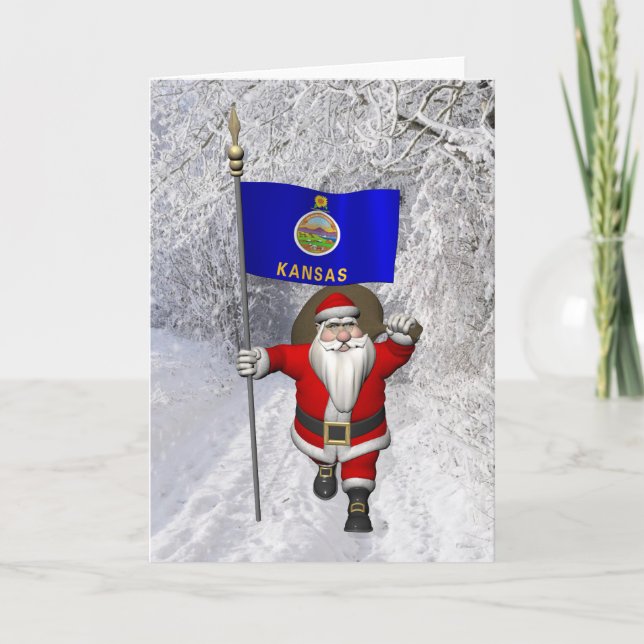 Jultomten med anknytning till Kansas Helgkort (Framsida)