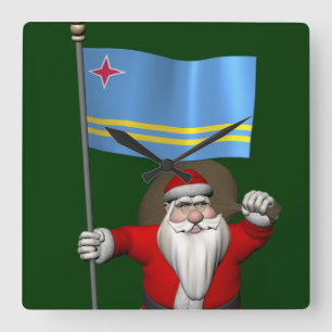 jultomten med Aruba som destination Fyrkantig Klocka