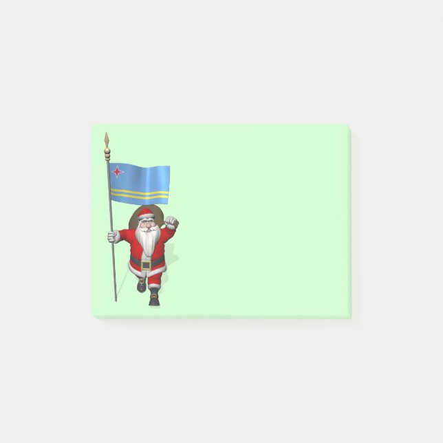 Jultomten med Aruba som destination Post-it Block (Framsida)