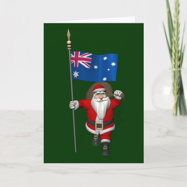 Jultomten med Australiens samtycke Helgkort (Framsida)