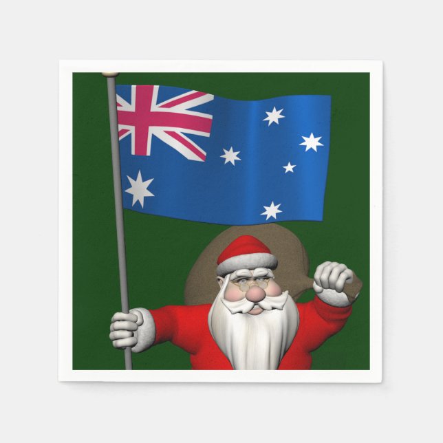 Jultomten med Australiens samtycke Pappersservett (Framsidan)