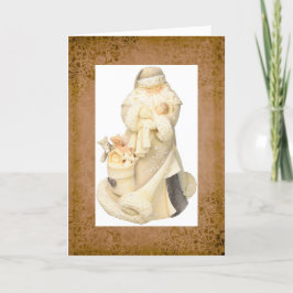 Jultomten med Baby Jesus Helgdag Card Helgkort