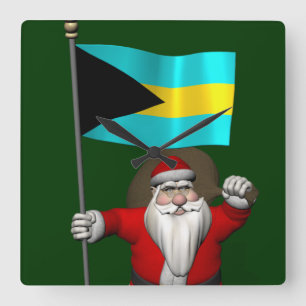 Jultomten med Bahamas inträde Fyrkantig Klocka
