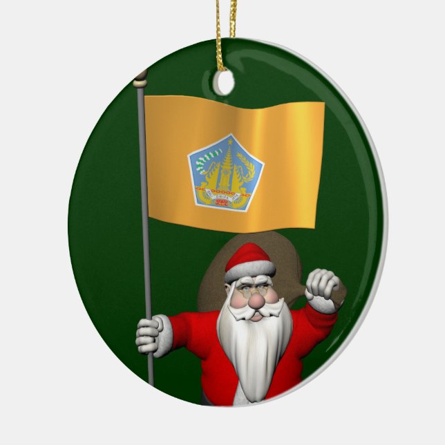 Jultomten med Bali Julgransprydnad Keramik (Vänster)