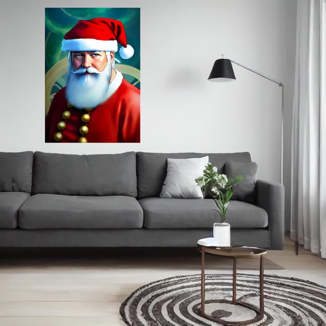 Jultomten med blå ögon | AI Art Poster (Skapare uppladdad)