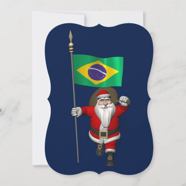 Jultomten med brasilianska tecken julkort (Framsida)