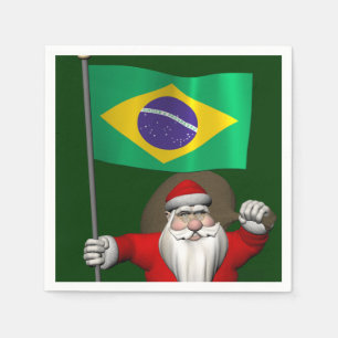 jultomten med brasilianska tecken pappersservett