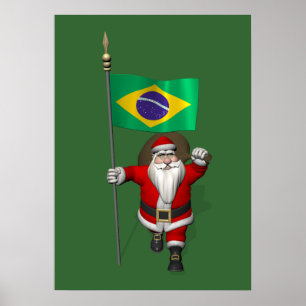 Jultomten med brasilianska tecken poster