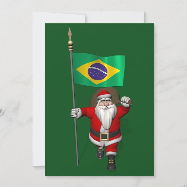 Jultomten med Brasilien som kandidatland Julkort (Framsida)