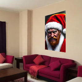 Jultomten med brunskägg | AI Art Poster